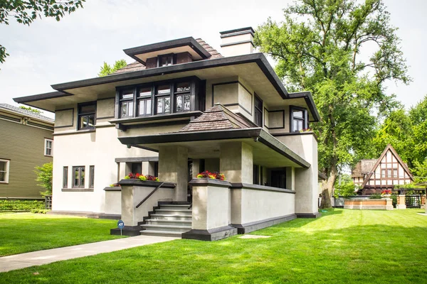 Oak Park Illinois Junho 2018 Vista Casa Projetada Pelo Arquiteto — Fotografia de Stock