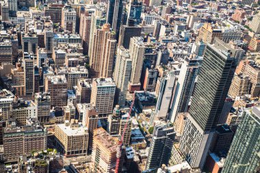 New York'un Manhattan midtown güneşli binalara cityscape
