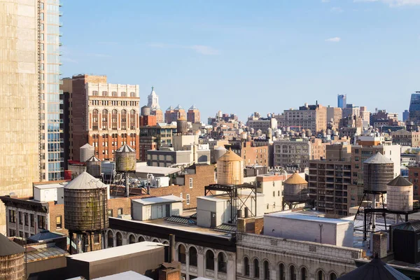 Cidade Nova York Manhattan Cidade Edifícios Centro Cidade Dia Ensolarado — Fotografia de Stock