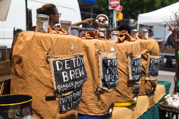 Nova Cidade Iorque Julho 2018 Chá Orgânico Exposição Mercado Agricultores — Fotografia de Stock