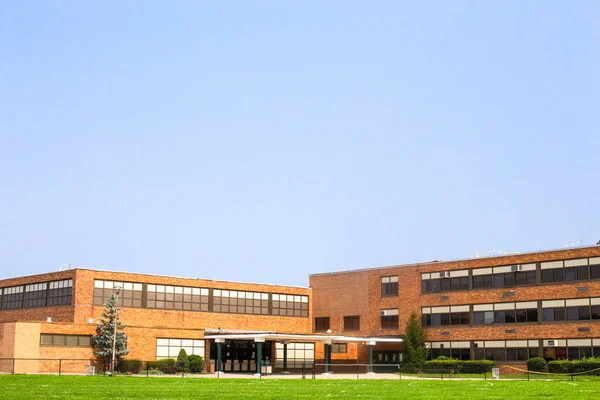 Vista Del Tipico Edificio Scolastico Americano Esterno — Foto Stock