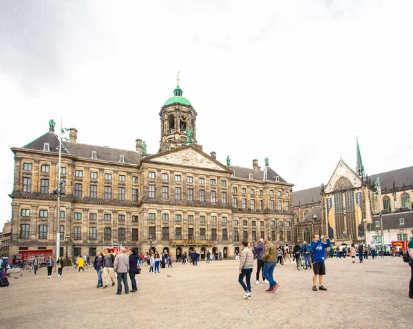 Amsterdam Paesi Bassi Agosto 2018 Veduta Della Storica Piazza Dam — Foto Stock