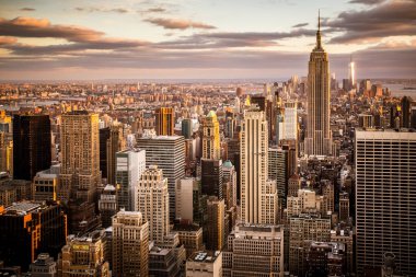 Gün batımında Manhattan New York City Cityscape