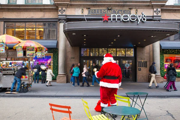 New York City Décembre 2017 Scène Rue Grand Magasin Macy — Photo