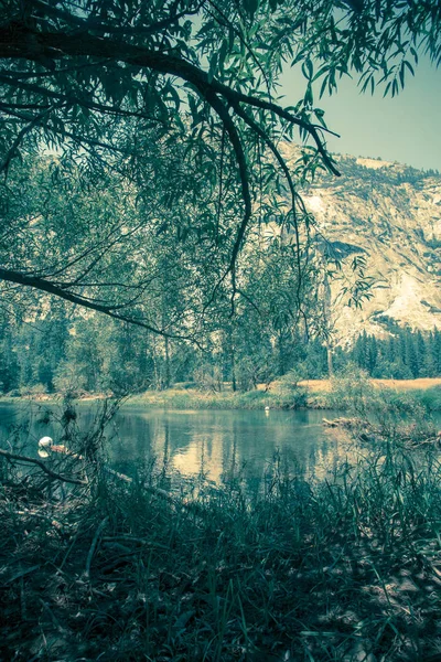 Scène Paysagère Parc National Yosemite Californie Avec Ton Rétro Vintage — Photo