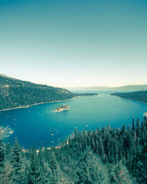 Emerald Bay Lake Tahoe Califórnia Com Efeito Tom Vintage — Fotografia de Stock
