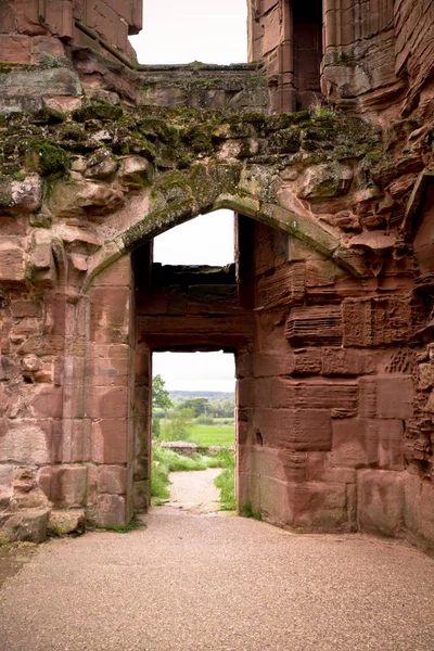 Porta Entrada Antigo Castelo Medieval Com Vista Para Exterior — Fotografia de Stock