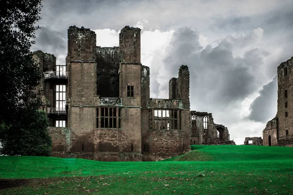 Nézd Középkori Vár Építészeti Részletek Brit Kenilworth Castle — Stock Fotó