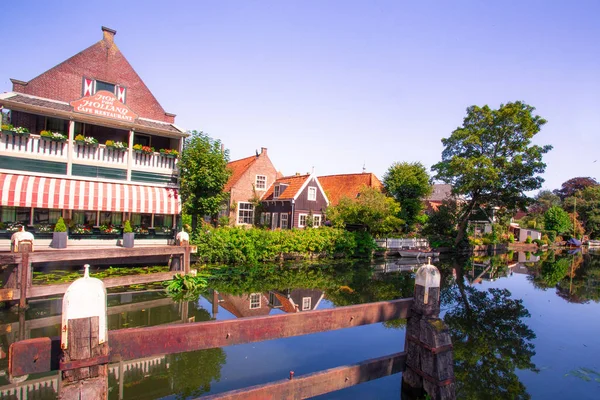 Scene Picturesque Cheese Making Town Edam Holland Historic Architecture Canal — Stock Photo, Image