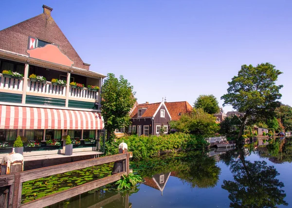 Scene Picturesque Cheese Making Town Edam Holland Historic Architecture Canal — Stock Photo, Image