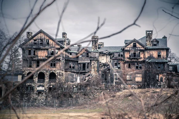 Exterior Abandoned Bennett School Girls New York — Stock Photo, Image