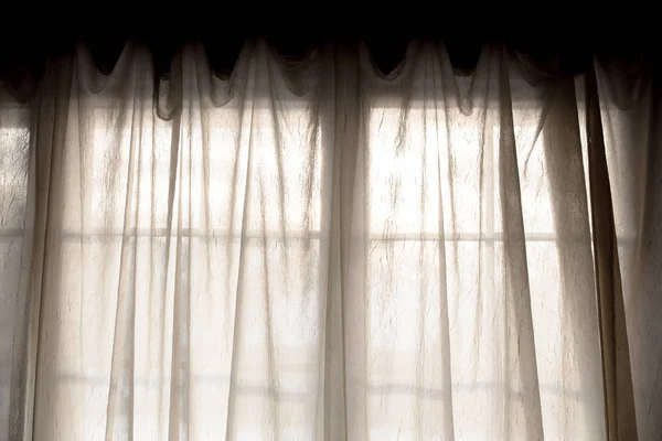 Sheer Fabric Window Curtain Filtered Light — Stock Photo, Image