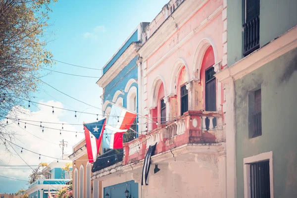 Eski San Juan Porto Riko Tipik Eski Renkli Mimarisi Örneği — Stok fotoğraf