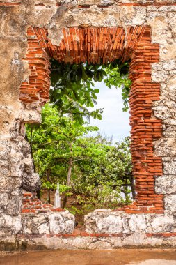 Historic abandoned lighthouse ruins at Aguadilla, Puerto Rico, clipart