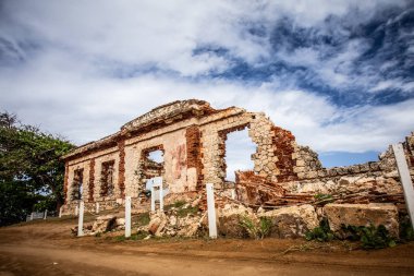 Historic abandoned lighthouse ruins at Aguadilla, Puerto Rico, clipart