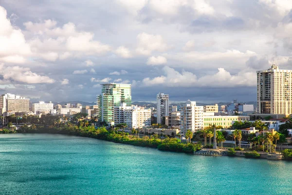 Vue Zone Condado San Juan Porto Rico Avec Baie Bâtiments — Photo