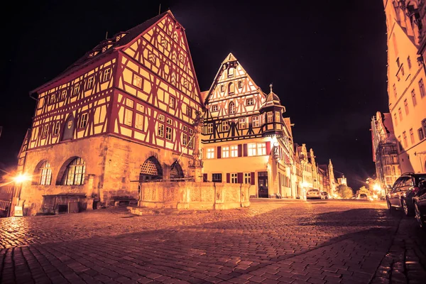 Rothenburg Der Tauber Tyskland Nattscen — Stockfoto