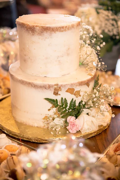 Delicious Decorated Cake Festive Dessert Party Table — Stock Photo, Image