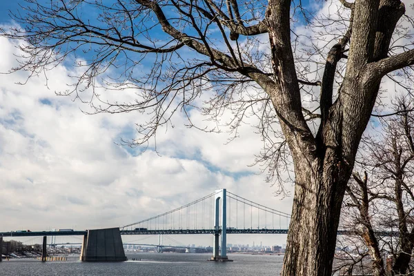 Pohled Krční Most Dlouhý Ostrovní Zvuk Viděn Bayside Queensu Směrem — Stock fotografie