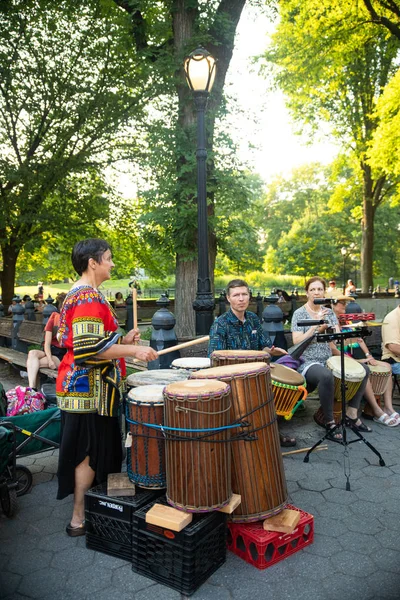 New York City July 2019 View Drum Circle Central Park — Stock Photo, Image