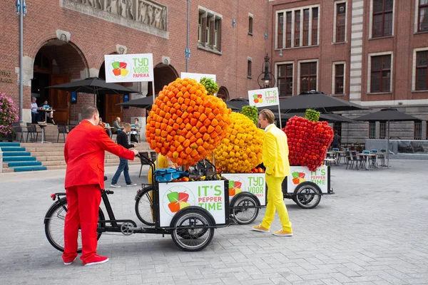 Amsterdam Paesi Bassi Agosto 2018 Scena Strada Amsterdam Con Colorati — Foto Stock