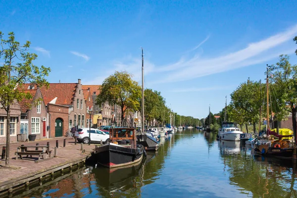 Edam Netherlands September 2018 View Edam Netherlands Seen Canal Boats — Stock Photo, Image