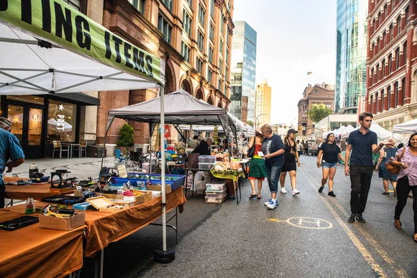 Nueva York City Agosto 2019 Vista Feria Tiendas Campaña Astor — Foto de Stock