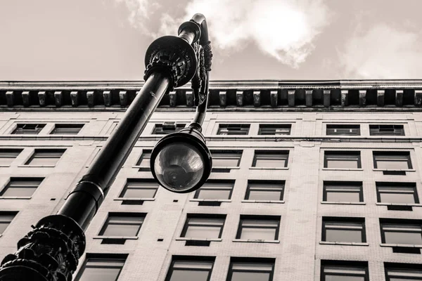 Vintage Straat Lamp New York City Architectuur — Stockfoto