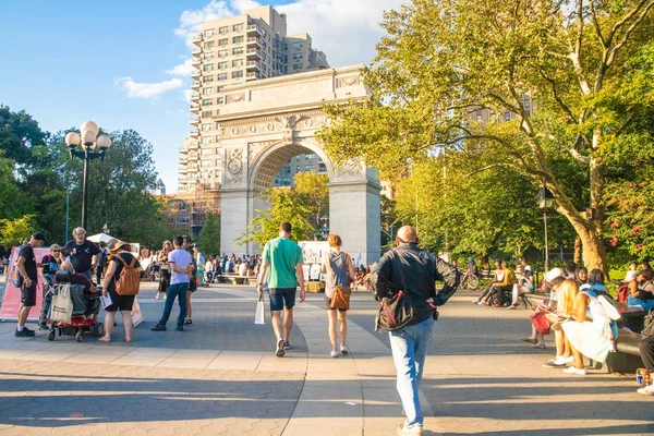 Nova Cidade Iorque Agosto 2019 Cena Washington Square Park Greenwich — Fotografia de Stock