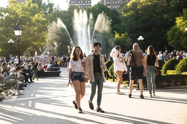 Nova Cidade Iorque Agosto 2019 Cena Washington Square Park Greenwich — Fotografia de Stock