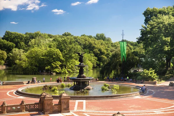 New York City New York July 2020 View Historic Fountain — Stock Photo, Image