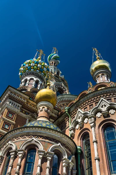 Domes and crosses of the Savior on Blood church — Stock Photo, Image