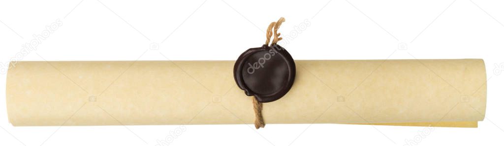 Ancient scroll with wax seal