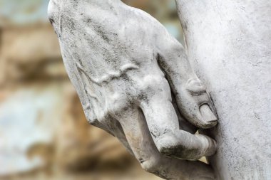 David by Michelangelo, hand, fragment of statue in Florence clipart
