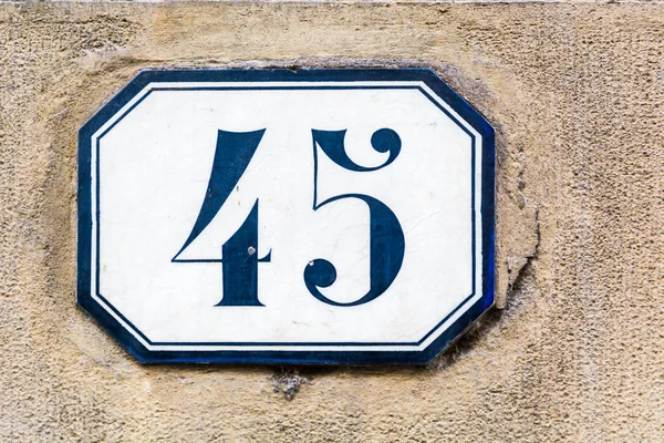 Numer domu 45 (45 ) — Zdjęcie stockowe