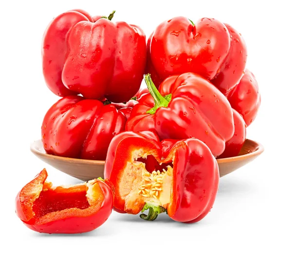 Red bell pepper. Isolation on a white background with clipping p — Stock Photo, Image