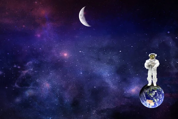 月球任务宇航员女巫地球 美国宇航局提供的这张图片的元素 — 图库照片