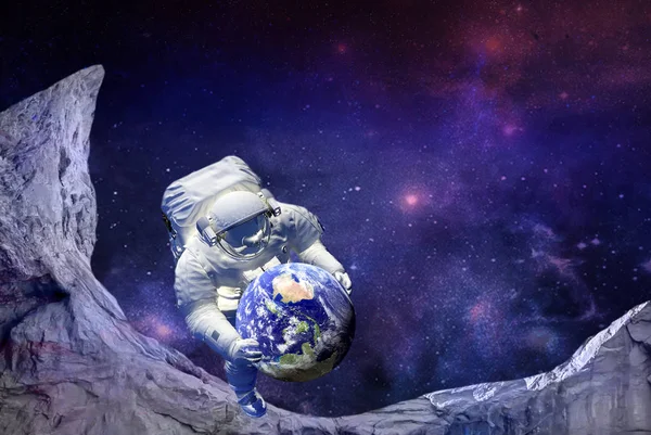 Manier Ruimte Missie Cosmonaut Elements Van Deze Afbeelding Ingericht Door — Stockfoto