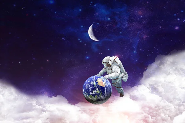 Missie Een Maan Astronaut Elements Van Deze Afbeelding Ingericht Door — Stockfoto