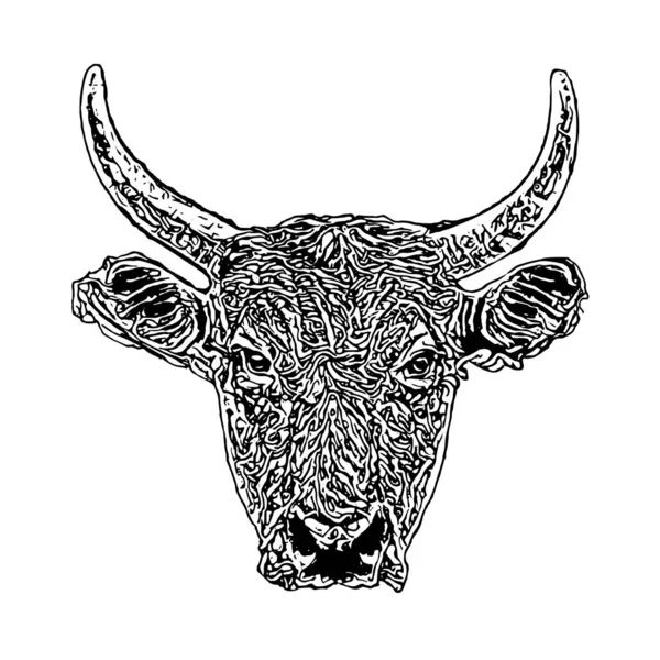 Bull huvud vektor illustration — Stock vektor