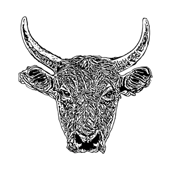 Vektorová ilustrace býčí hlavy — Stockový vektor