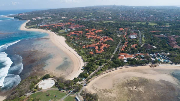 Paisagem Costeira Deslumbrante Bali Indonésia Drone Tiro Mengiat Beach Cena — Fotografia de Stock