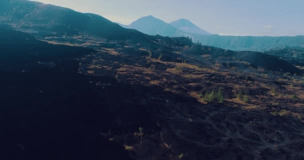 Légi Kilátás Vulkanikus Sziklás Táj Bali Légi Drón Kilátás Vulkanikus — Stock videók