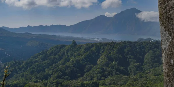 Uitzicht Lake Batur Mount Agung Bali Indonesië — Stockfoto