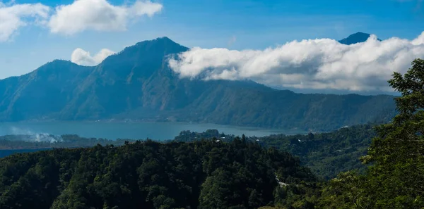 View Batur Lake Mount Agung Bali Indonesia — Stock Photo, Image