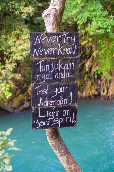 Célèbres Signes Chute Eau Kroya Bali Indonésie — Photo