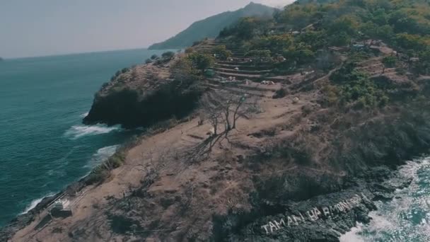 Översta Flygfoto Över Bukit Asah Turistattraktion Tropiska Bali Indonesien — Stockvideo