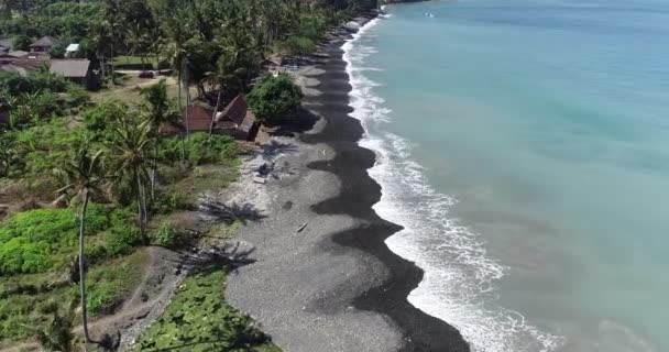 Widok Anteny Drone Tropikalnej Plaży Wyspie Bali Indonezja — Wideo stockowe