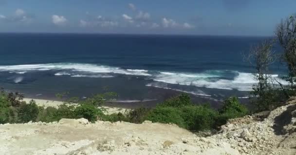 Légi Drone Nézd Szép Anna Anna Beach Bali Napsütéses Nyári — Stock videók