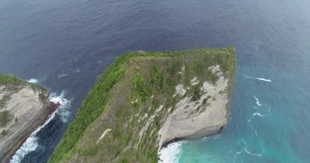 Letecká Dron Pohled Krásné Kelingking Pláže Nusa Penida Indonésie Bali — Stock video